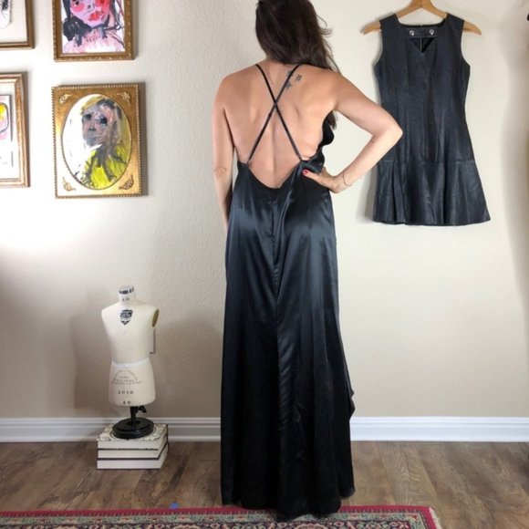 Reformation Salsa Dress Silk Ruffle Slit Maxi Midi - Picture 6 of 8